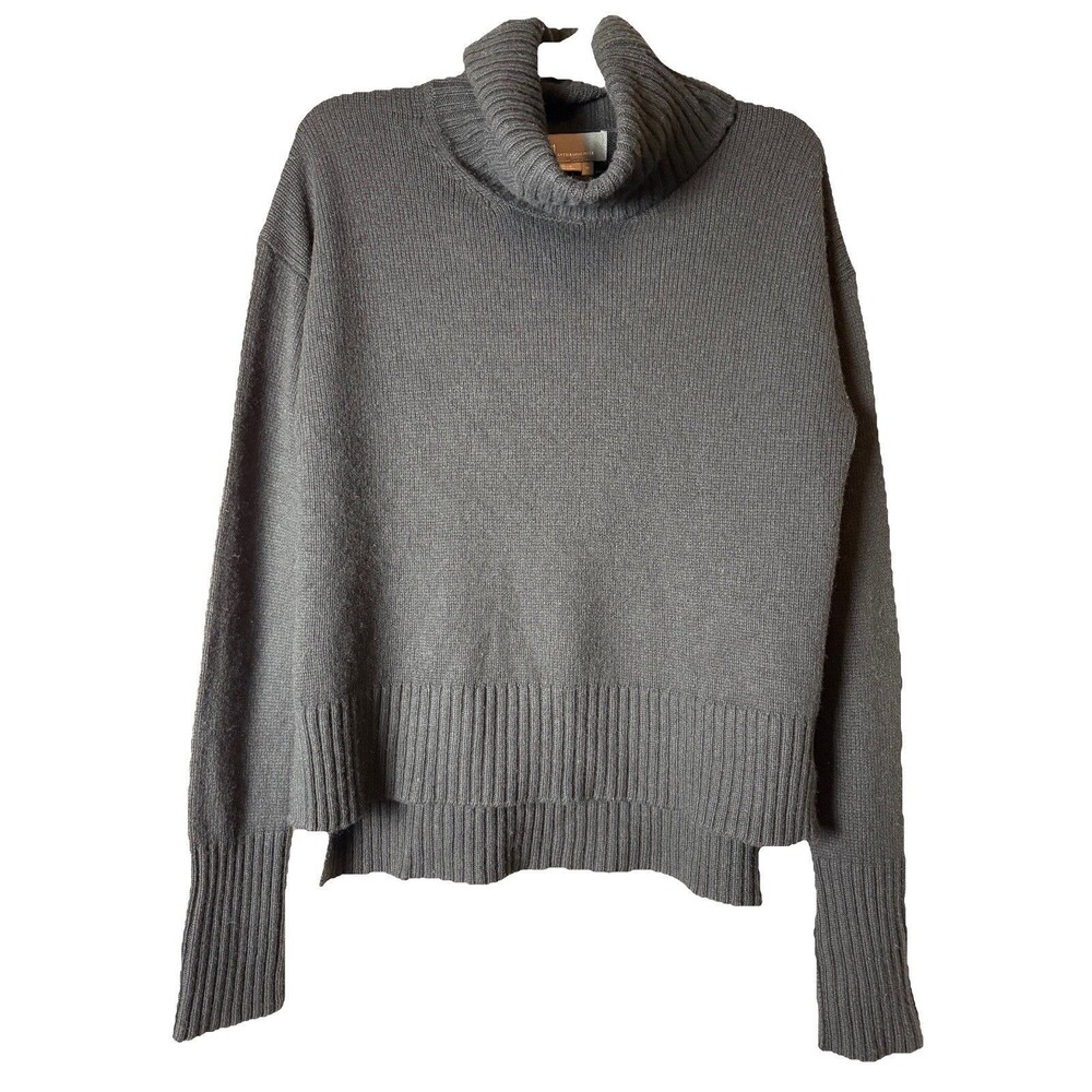 by Anthropologie Wool Blend Turtleneck Sweater Made In Italy Women XS Black Cozy